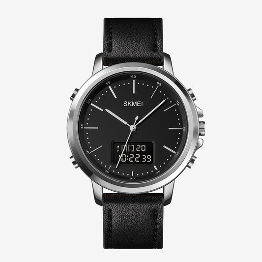 SKMEI Men's Fashion Digital Watch Analog Leather Multifunctional Waterproof Men's Watch
