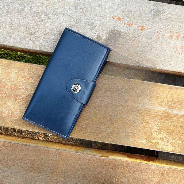 Tri-Fold Pure Leather Long Wallet for Men & Women