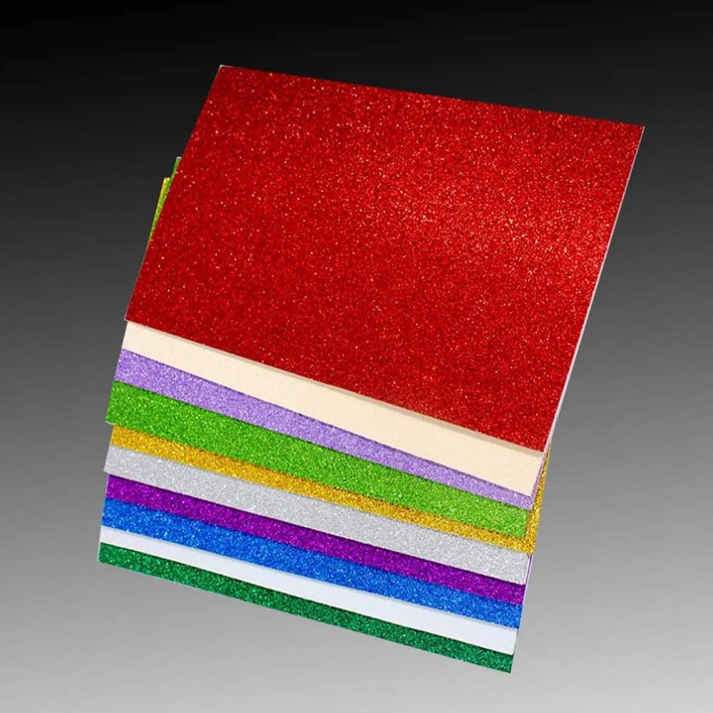 10PCS Glitter Foam Sheets – Premium A4 EVA Craft Adhesive Glitter Paper for DIY