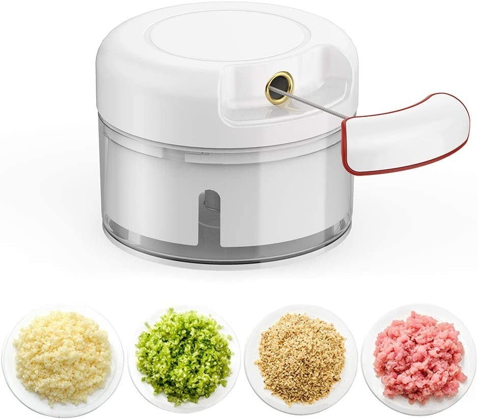 Mini Food Chopper – Hand-Powered Meat Grinder, Mincer, Mixer & Blender for Fruits, Vegetables, Nuts, and Meat