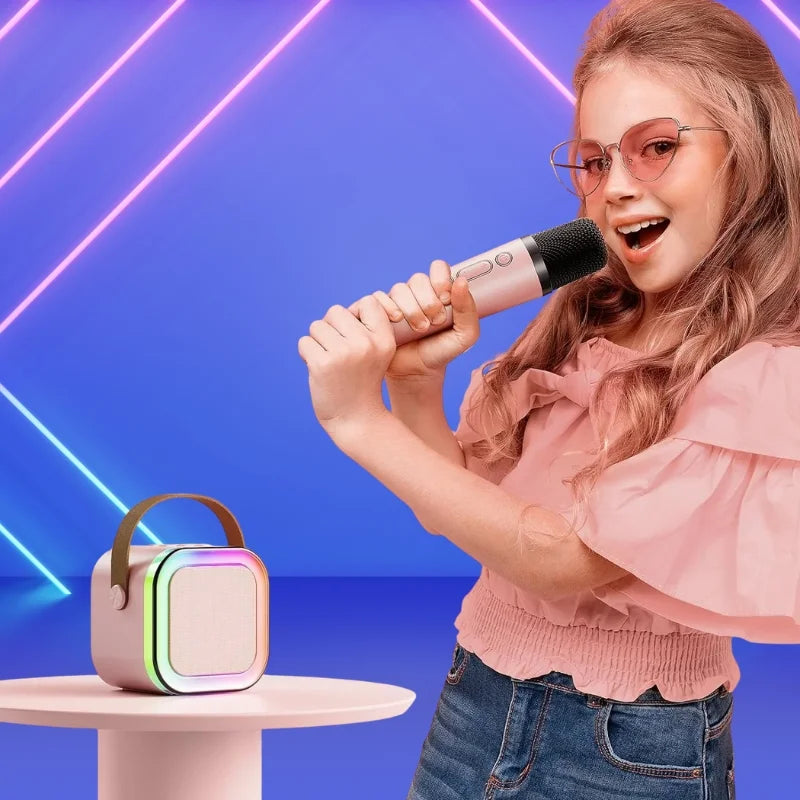 Karaoke Portable Wireless Bluetooth Speaker with Microphone Sound System for Singing and Parties