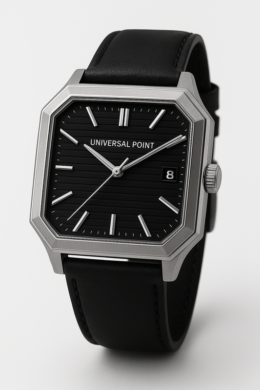 Universal Point UP 1988 – Square Dial Leather Strap Watch