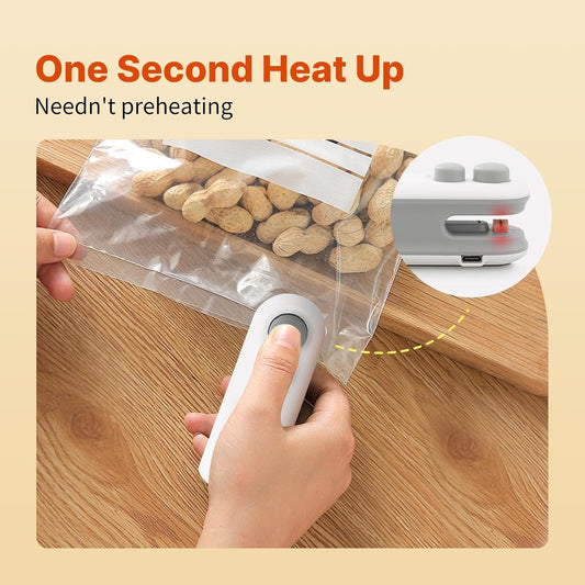 Mini Heat Sealing Machine 2-in-1 Cutter & Sealer | USB Rechargeable
