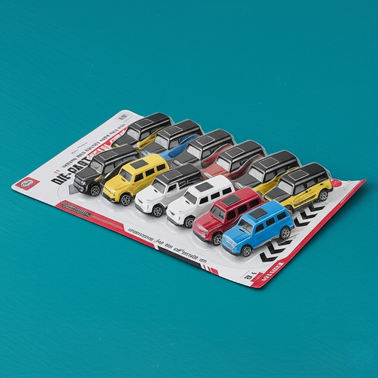 Die-Cast Metal Toy Cars Set – Pack of 12 Assorted SUV Models in Vibrant Colors for Kids’ Play