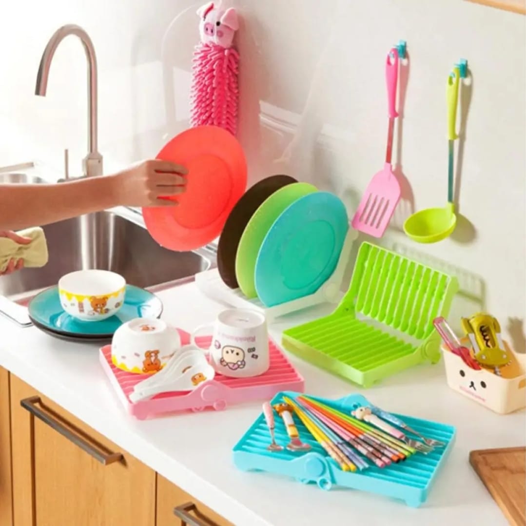 Small Kitchen Foldable Dish Plate Drying Rack