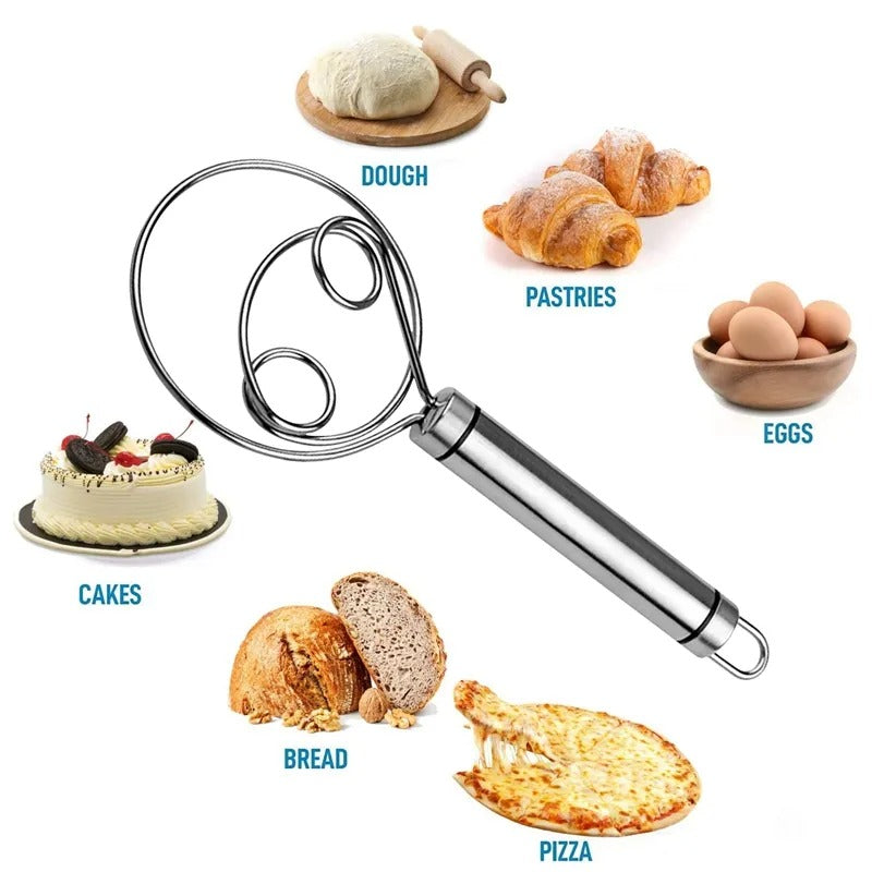 Manual Non Stick Steel Flour Cream Mixer Beater