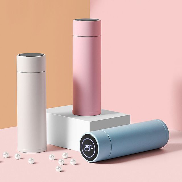 Temperature Display Thermos Water Bottle 500ML Stainless Steel Insulated Hot and Cold Flask with LED Display