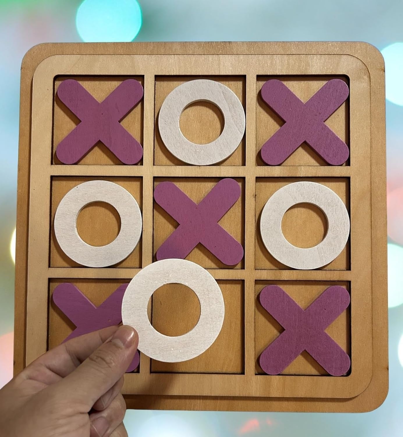 Wooden Tic-Tac-Toe Board Game – Classic XO Strategy Game