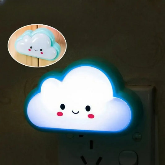 Smiley Cloud Plug-In LED Night Light – Soft Warm Glow Baby Lamp