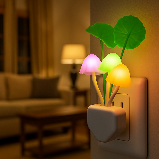 Mushroom Night Light Dusk To Dawn Sensor LED Night Lights Flower Lamp