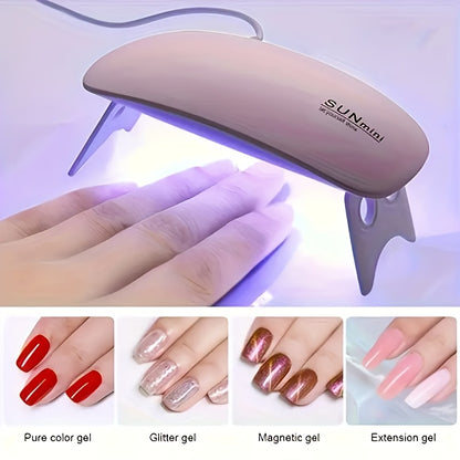 UV Led Lamp For Nails 6W Nail Lamp Light With Timer Mini Portable Nail Dryer