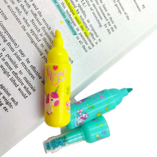 Pack of 6 Bottle Shaped Kromi Character Highlighters for Girls and Boys – Cute Stationery Set