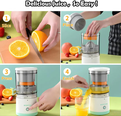 Portable Electric Citrus Juicer Hands-Free Rechargeable Orange Lemon Grapefruit Juicer Easy to Clean Juicer Machine