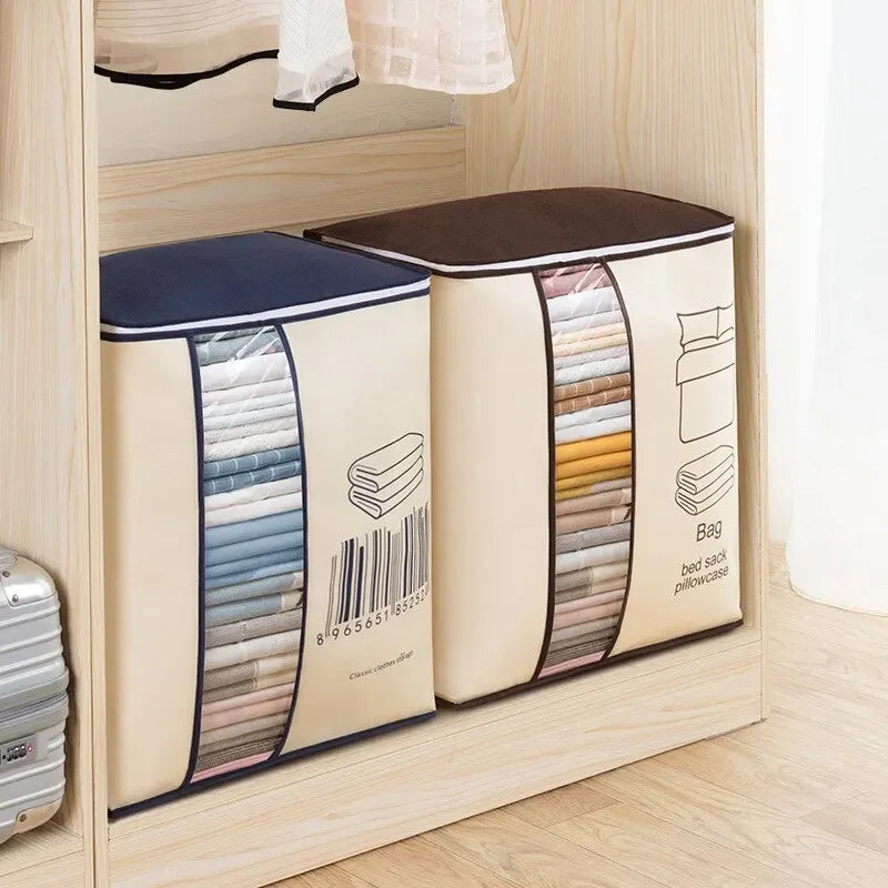 Large Non-woven Portable Clothes Storage Bag Clothing Organizer
