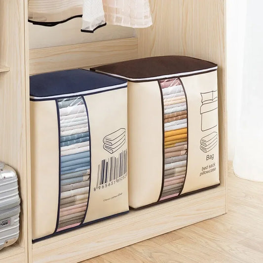 Large Non-woven Portable Clothes Storage Bag Clothing Organizer