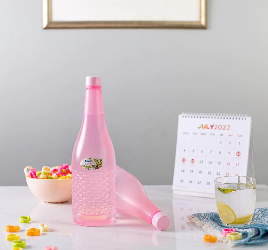 Pack Of 4 Plastic Jumbo Water Bottles