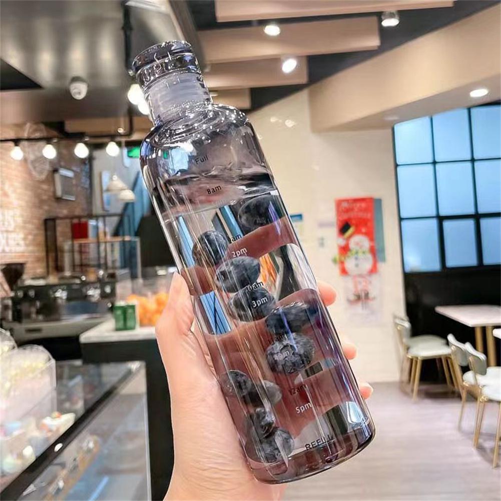 Transparent,lightweight Sports Water Bottle Portable Leak-proof Fitness Gym Water Time Scale