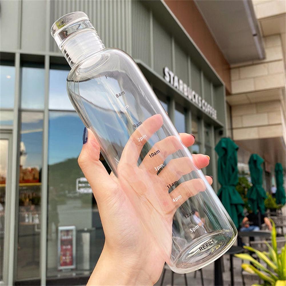 Transparent,lightweight Sports Water Bottle Portable Leak-proof Fitness Gym Water Time Scale