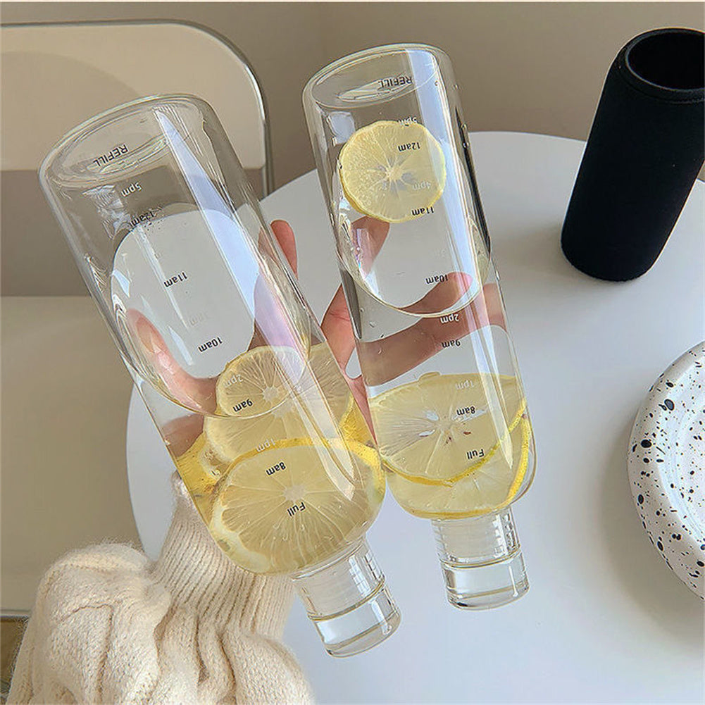 Transparent,lightweight Sports Water Bottle Portable Leak-proof Fitness Gym Water Time Scale