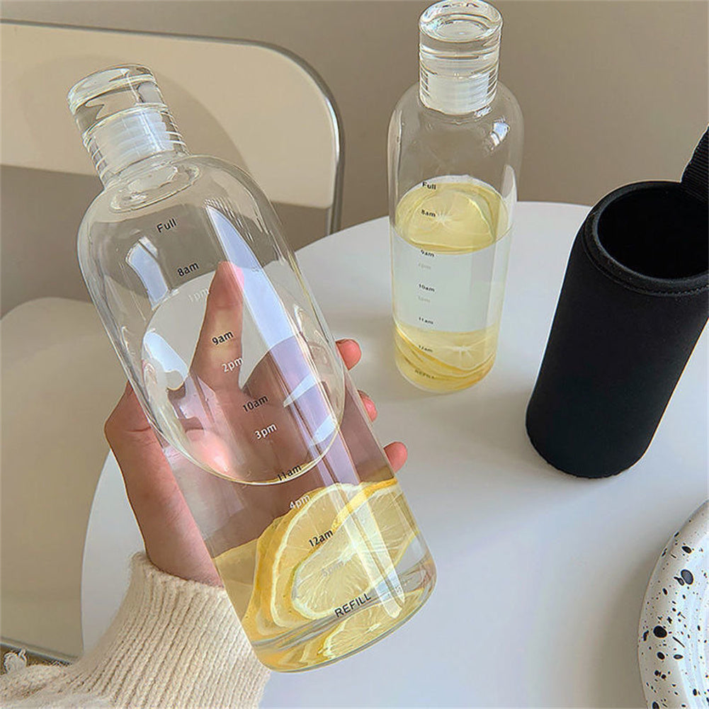 Transparent,lightweight Sports Water Bottle Portable Leak-proof Fitness Gym Water Time Scale