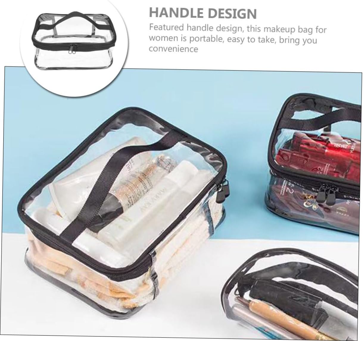 Clear Travel Makeup Bag – Waterproof, Portable, and Stylish Organizer for Cosmetics & Toiletries
