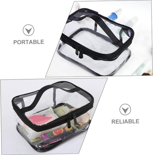 Clear Travel Makeup Bag – Waterproof, Portable, and Stylish Organizer for Cosmetics & Toiletries