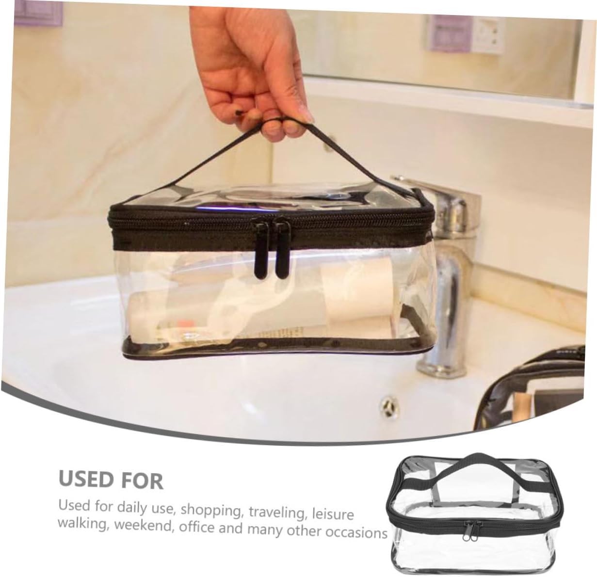 Clear Travel Makeup Bag – Waterproof, Portable, and Stylish Organizer for Cosmetics & Toiletries