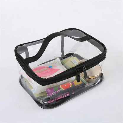 Clear Travel Makeup Bag – Waterproof, Portable, and Stylish Organizer for Cosmetics & Toiletries