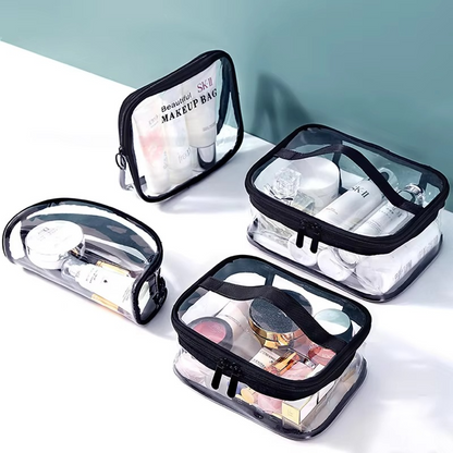 Clear Travel Makeup Bag – Waterproof, Portable, and Stylish Organizer for Cosmetics & Toiletries