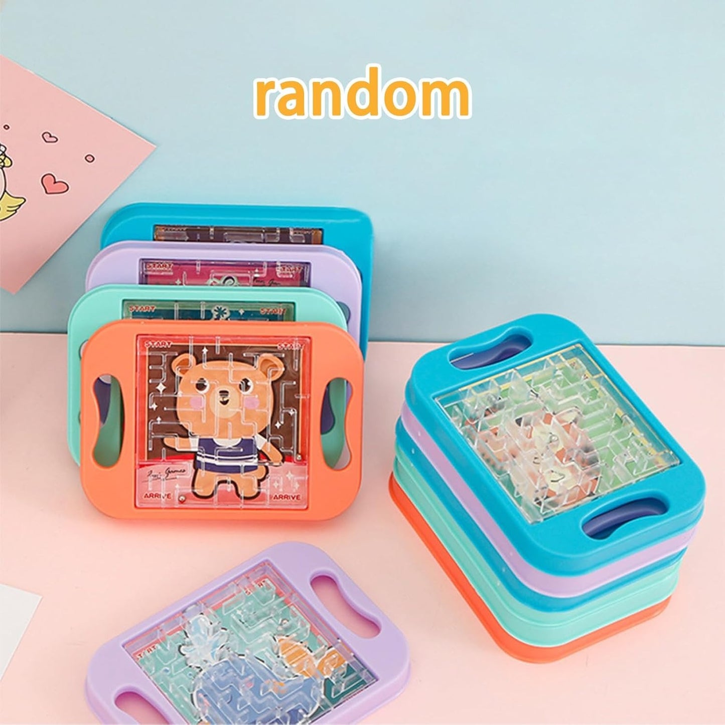 Cartoon Animal Handheld Balance Ball Maze Board Toys for Kids