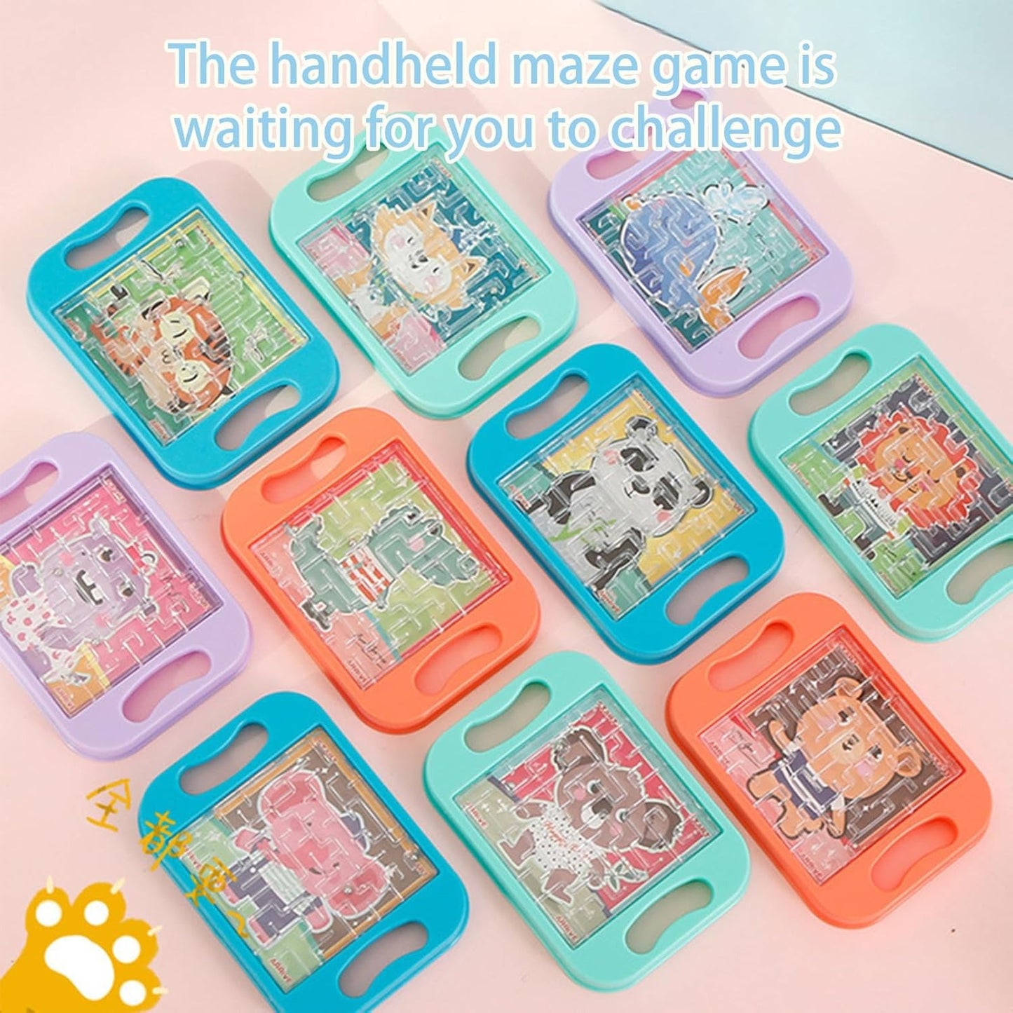 Cartoon Animal Handheld Balance Ball Maze Board Toys for Kids