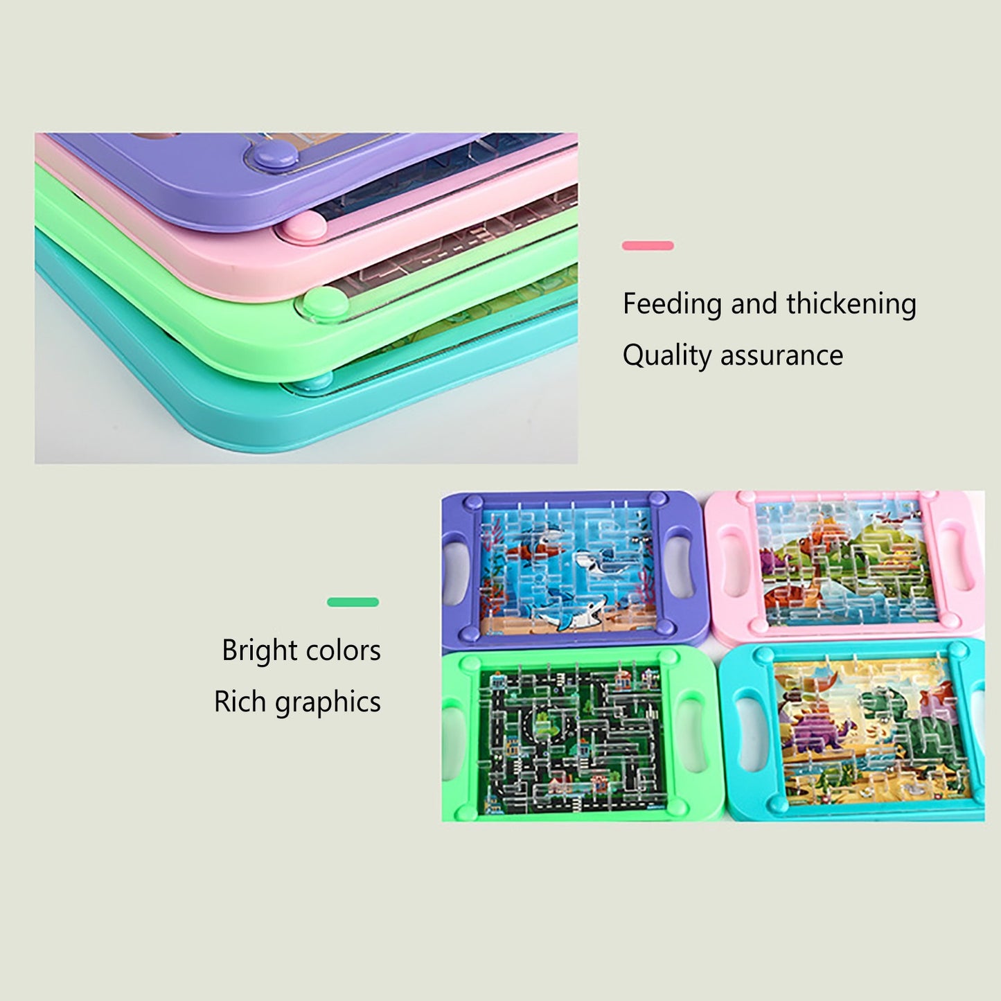 Cartoon Animal Handheld Balance Ball Maze Board Toys for Kids