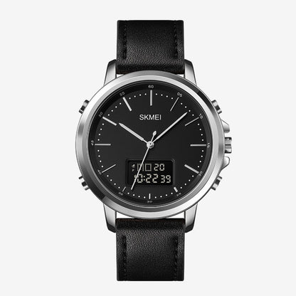 SKMEI Men's Fashion Digital Watch Analog Leather Multifunctional Waterproof Men's Watch