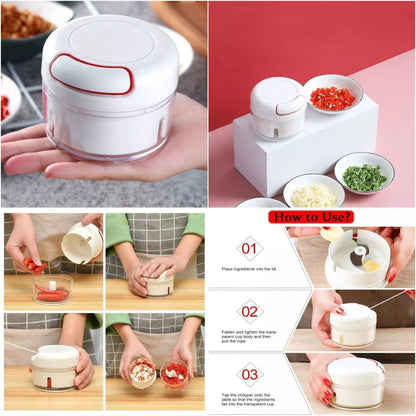 Mini Food Chopper – Hand-Powered Meat Grinder, Mincer, Mixer & Blender for Fruits, Vegetables, Nuts, and Meat