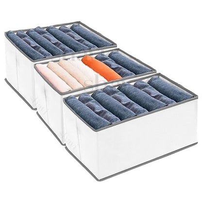 7 Grid Non-Woven Clothes Organizer for Wardrobe – Foldable Storage Box
