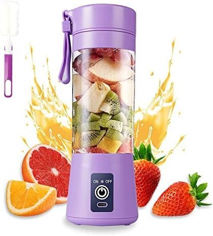 Rechargeable Portable Mini Juicer Blender – 6 Blades, 380ml Outdoor Juicing Cup