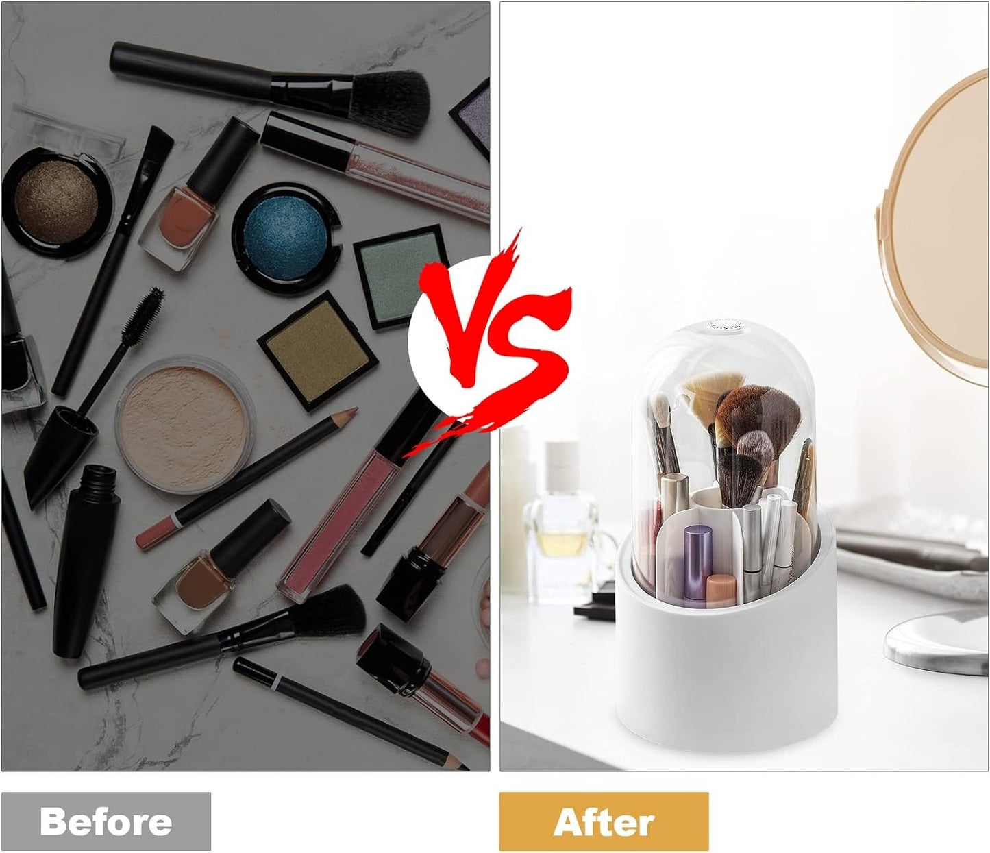 360° Rotating Elegant Makeup Brush Organizer