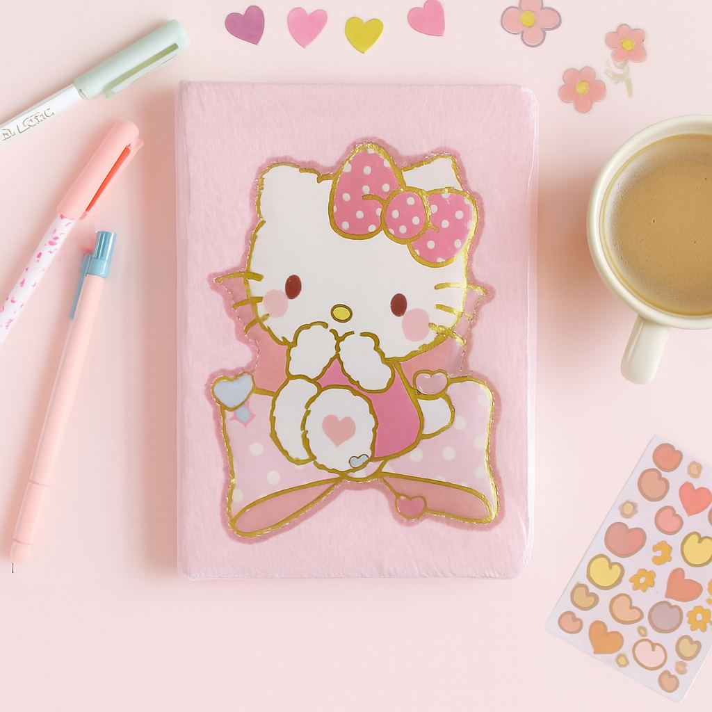 Cute Cartoon Character Plush Cover Diary