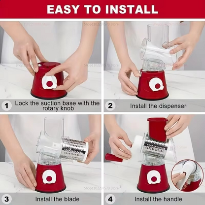 New Vegetable Cutter & Slicer Manual Kitchen Cheese Chopper Machine With 3 Sharp Drums