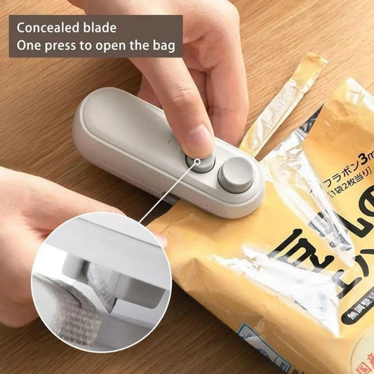 Mini Heat Sealing Machine 2-in-1 Cutter & Sealer | USB Rechargeable