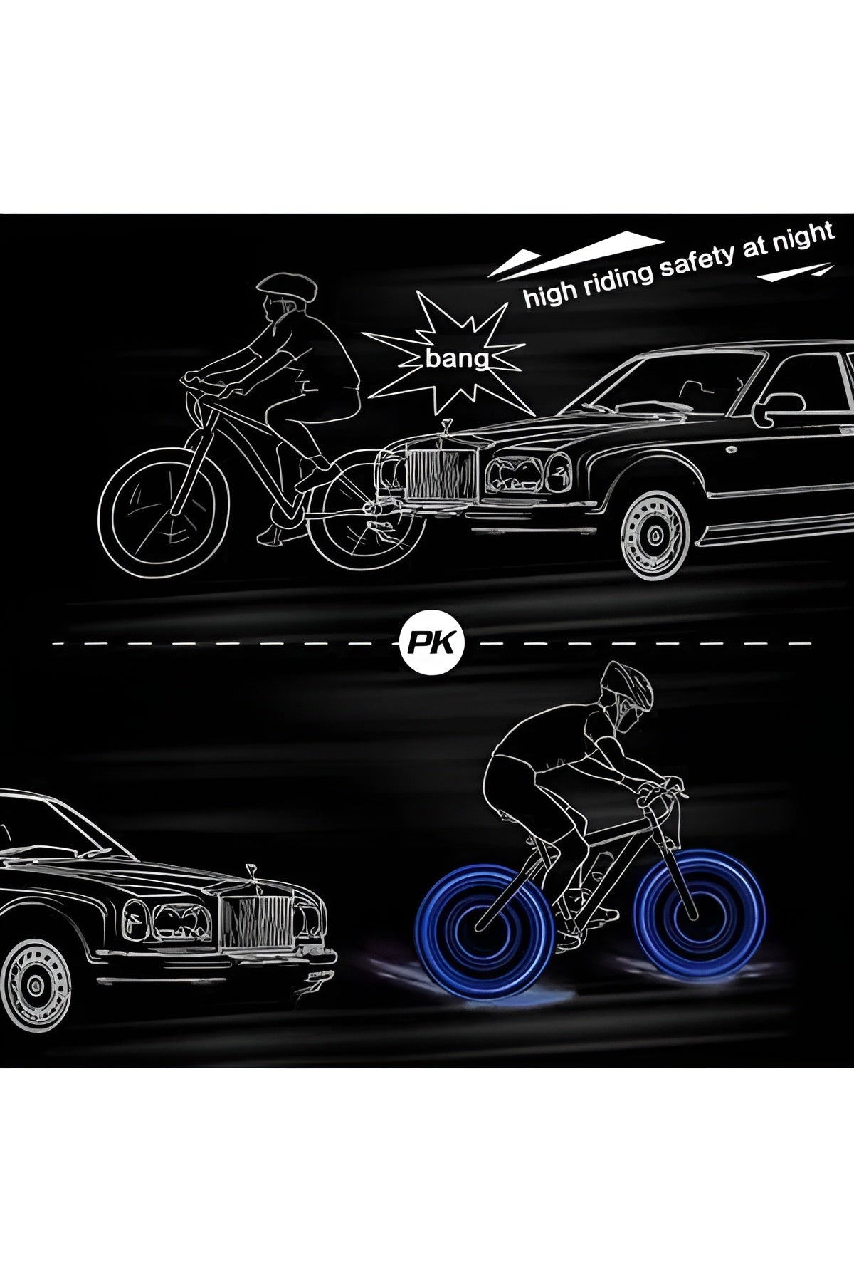 Pack of 2 Car Wheel LED Light And Motorcycle Bike Light Wheel Light