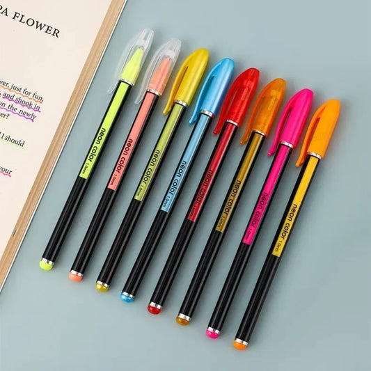 Gel Pen & Highlighter Set | 12 Pens | 1.0mm Color Pen Set for Art