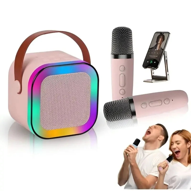 Karaoke Portable Wireless Bluetooth Speaker with Microphone Sound System for Singing and Parties