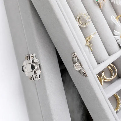 Mistico Velvet Carrying Case with Glass Cover Jewelry Ring Display Box