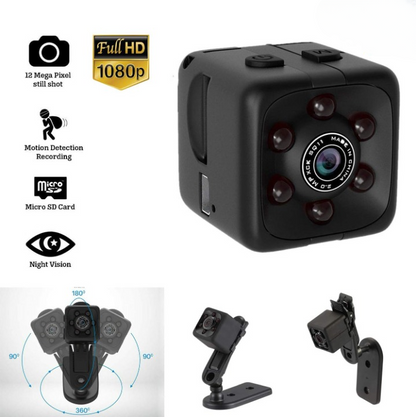 Mini Spy Camera – HD Portable Security Camera with Night Vision & Two Stand Holders