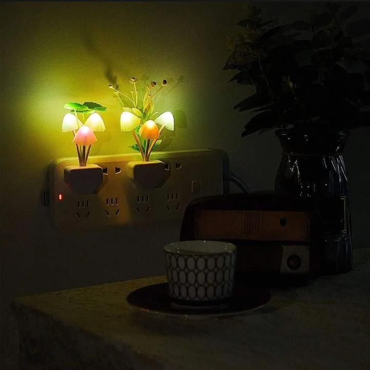 Mushroom Night Light Dusk To Dawn Sensor LED Night Lights Flower Lamp