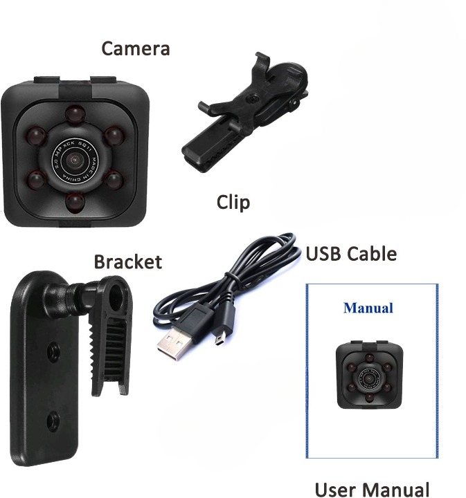 Mini Spy Camera – HD Portable Security Camera with Night Vision & Two Stand Holders