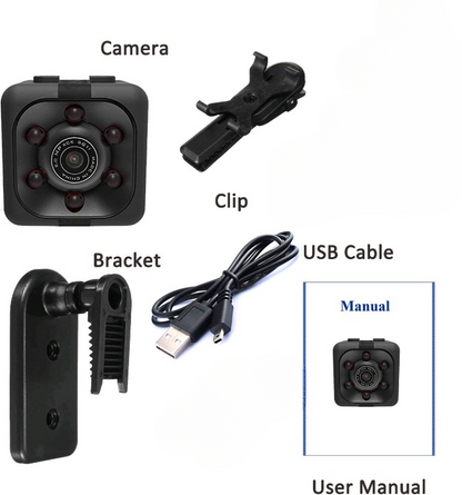 Mini Spy Camera – HD Portable Security Camera with Night Vision & Two Stand Holders