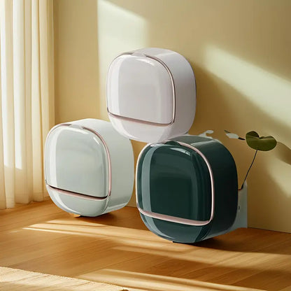Self-Adhesive Wall-Mounted Luxury Soap Holder with Lid and Drainage Tray