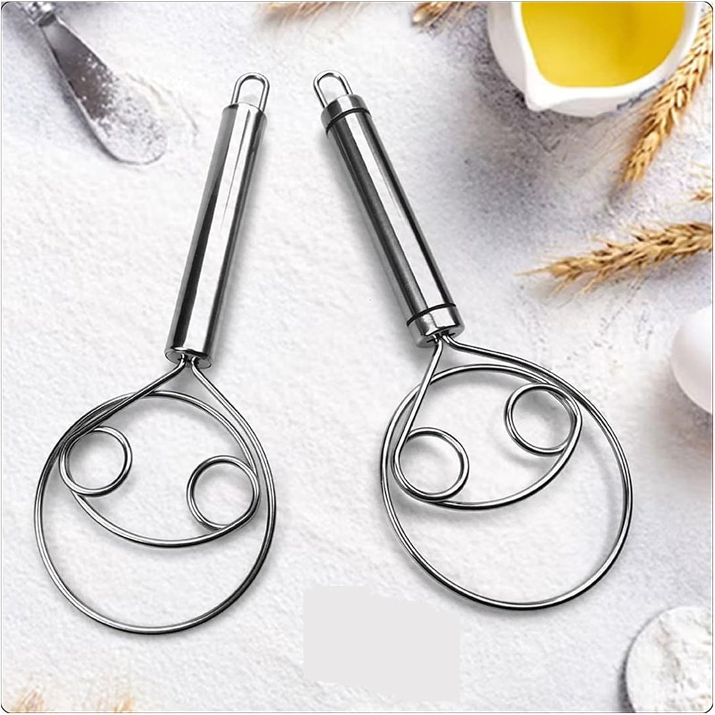 Manual Non Stick Steel Flour Cream Mixer Beater